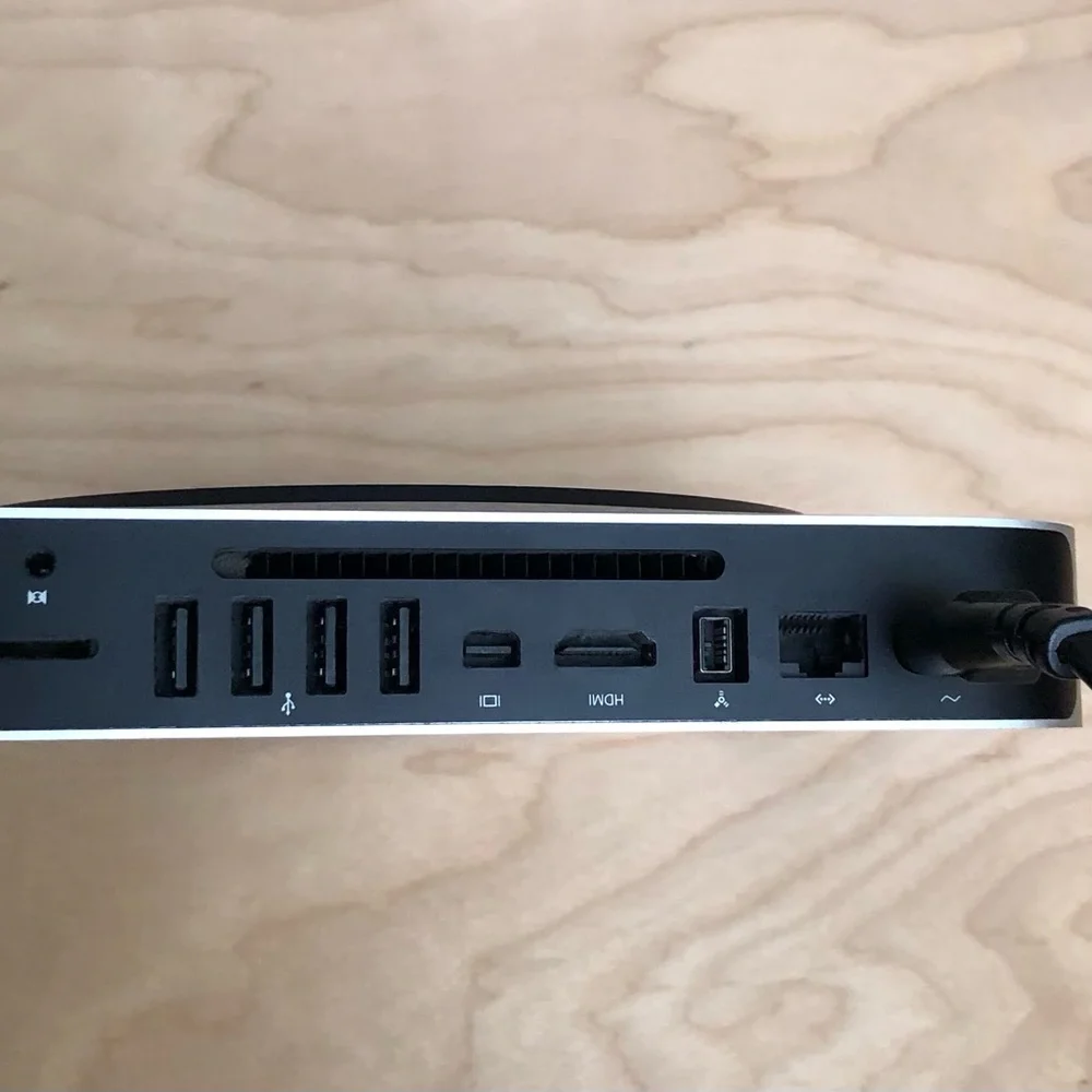 Apple Silver Mac mini with Black Apple Logo